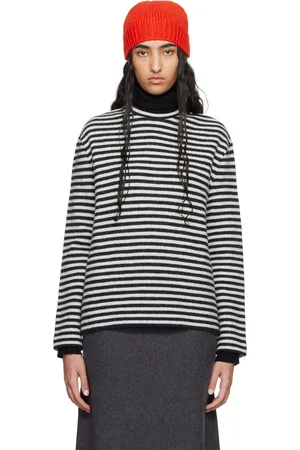 Jil Sander Navy & White Striped Sweater