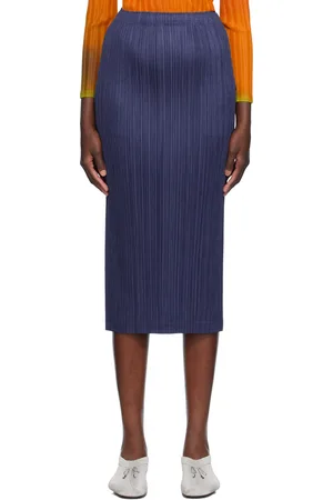 PLEATS PLEASE ISSEY MIYAKE Navy Thicker Bottoms 1 Midi Skirt
