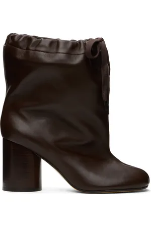 Maison Margiela Brown Tabi Drawstring Ankle Boots