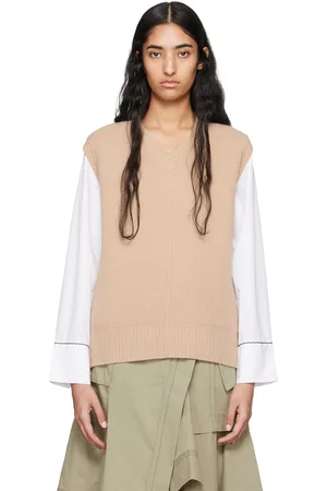 3.1 Phillip Lim Beige Oversized Knit Vest Shirt