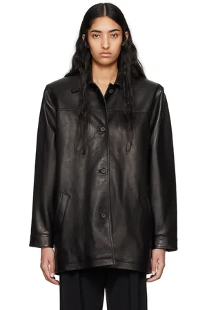 MAGDA BUTRYM Oversized Button Up Leather Jacket