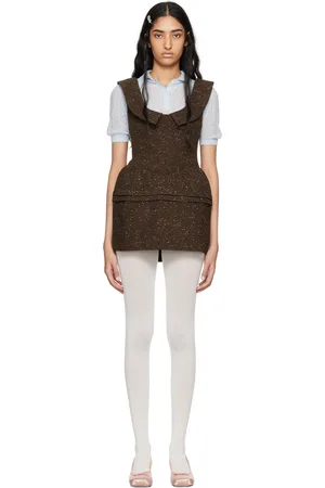 Shushu/Tong Brown Flower Bud Minidress