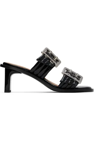 Ganni Black Feminine Buckled Heeled Sandals