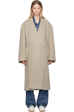 Maison Margiela Beige Belted Wool Coat