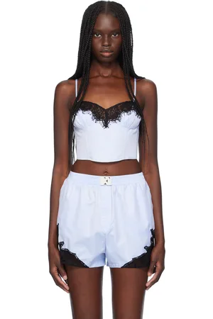 FLEUR DU MAL Blue Lace Trim Bustier