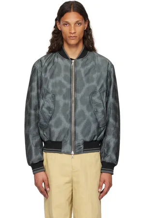 DRIES VAN NOTEN Gray & Blue Printed Bomber Jacket