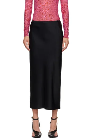 DRIES VAN NOTEN Black Vented Midi Skirt