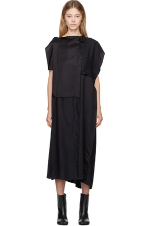 Maison Margiela Black Asymmetrical Midi Dress