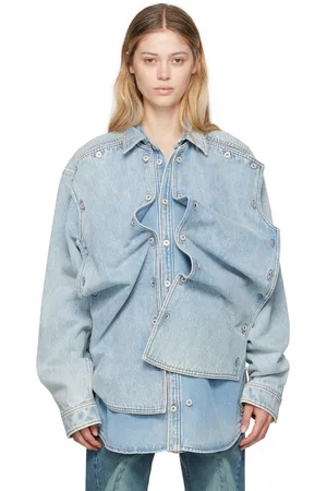 Y / PROJECT Blue Snap Off Denim Shirt