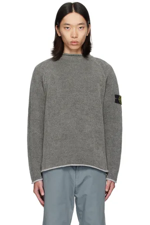 Stone Island Gray Mock Neck Sweater