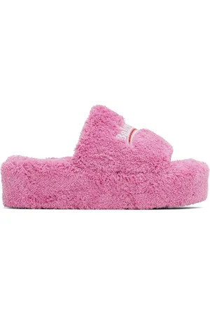 Balenciaga Pink Furry Platform Sandals