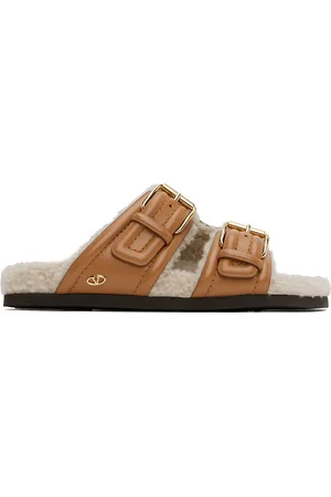 VALENTINO GARAVANI Tan Fussfriend Slide Sandals