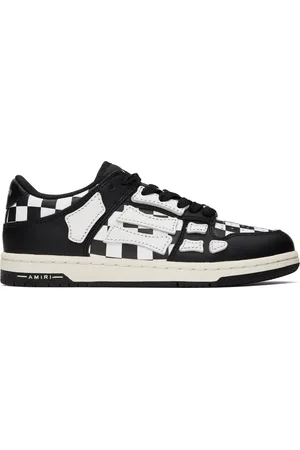 AMIRI Black & White Checkered Skel Top Low Sneakers