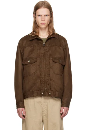 ENGINEERED GARMENTS Brown Button Tab Faux-Suede Jacket