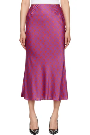 Marine Serre Purple All Over Moon Midi Skirt