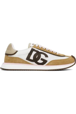 Dolce & Gabbana White & Brown Aria DG Sneakers