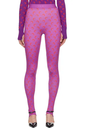 Marine Serre Purple All Over Moon Leggings
