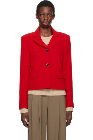 Ganni Red Twill Suiting Blazer