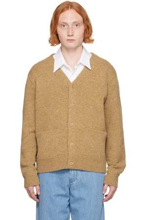 DRIES VAN NOTEN Tan V-Neck Cardigan