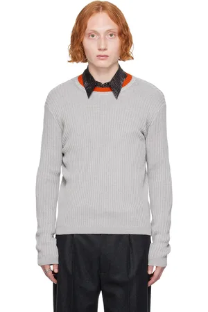 DRIES VAN NOTEN Gray Crewneck Sweater