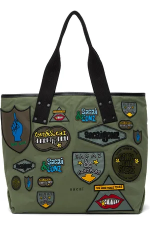 SACAI Khaki Gonz Edition Multi Patch Large Tote