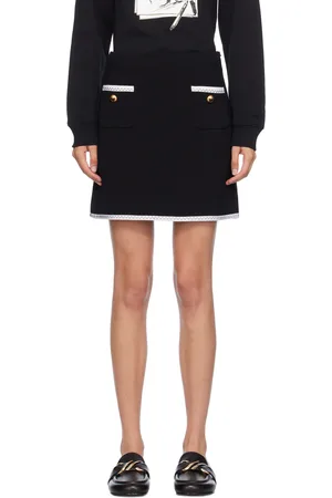 Moschino Black Gold Heart Buttons Miniskirt