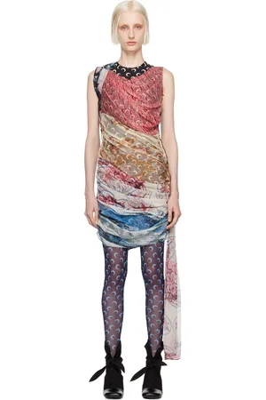 Marine Serre Multicolor Scarves Midi Dress