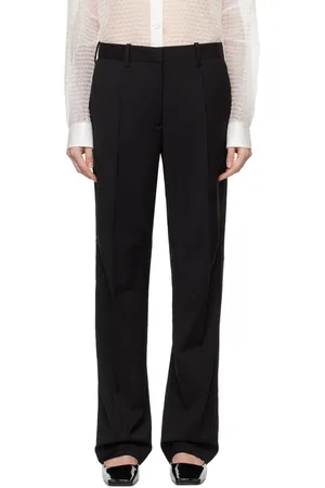 Helmut Lang Black Curved Car Trousers