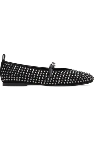 J.W.Anderson Black Suede Mary Jane Ballerina Flats