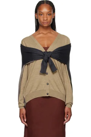 Moschino Beige & Gray Layered Cardigan