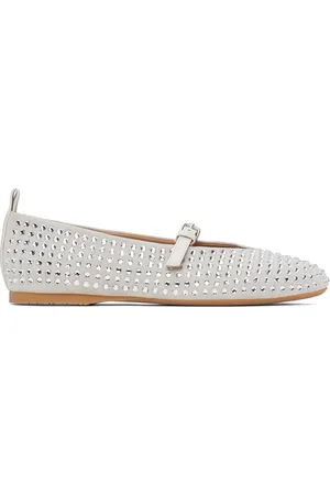 J.W.Anderson White Suede Mary Jane Ballerina Flats