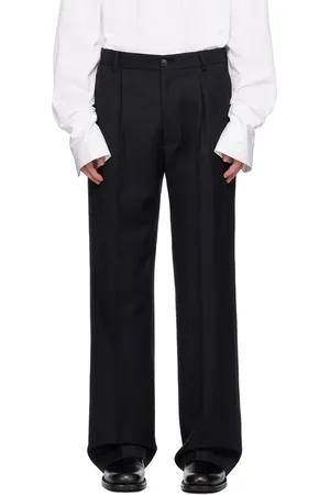DRIES VAN NOTEN Black Wool Trousers