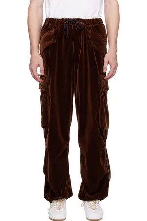 Brown Velour Cargo Pants