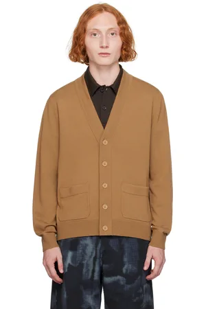 DRIES VAN NOTEN Brown Merino Wool Cardigan