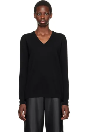 Max Mara Black Pevera V-Neck Sweater
