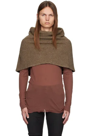 Rick Owens Brown Cowl Scarf