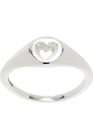 Bleue Burnham Silver A Mini Good Heart Signet Ring