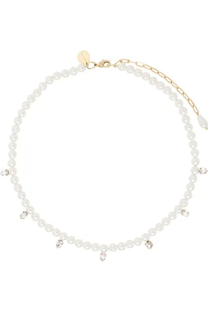 Simone Rocha White Pearl & Crystal Dagger Choker Necklace