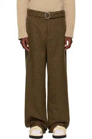 Jil Sander Brown Belted Trousers