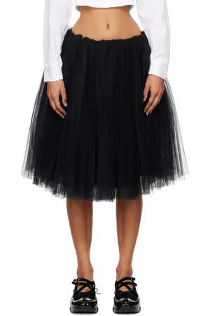 NOIR KEI NINOMIYA Black Layered Midi Skirt