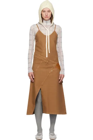 J.W.Anderson Brown Twisted Seam Maxi Dress