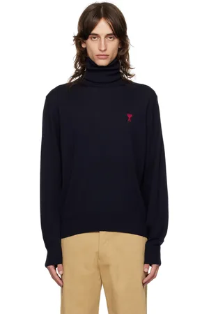 Ami Navy Red Ami De Cœur Turtleneck
