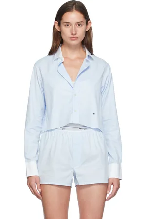 HOMMEGIRLS Blue Cropped Shirt