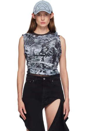 Acne Studios Blue & Black Printed Tank Top