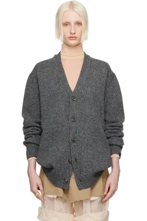 Maison Margiela Gray Washed Lambswool Cardigan