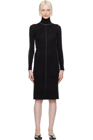 Maison Margiela Black Turtleneck Midi Dress