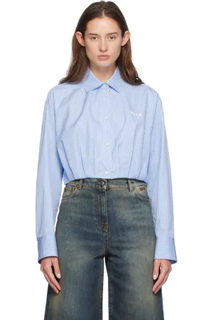Msgm Blue Striped Shirt