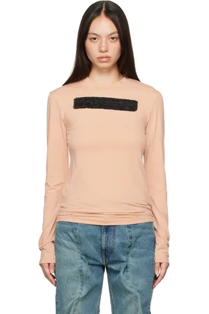 Y / PROJECT Beige Logo Patch Long Sleeve T-Shirt