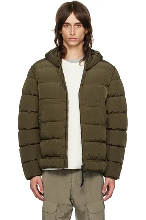 C.P. Company Khaki Chrome-R Goggle Down Jacket