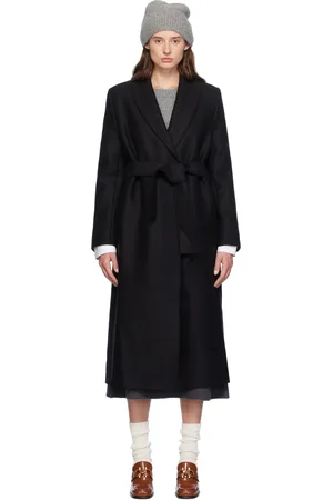 Harris Wharf London Black Shawl Collar Coat